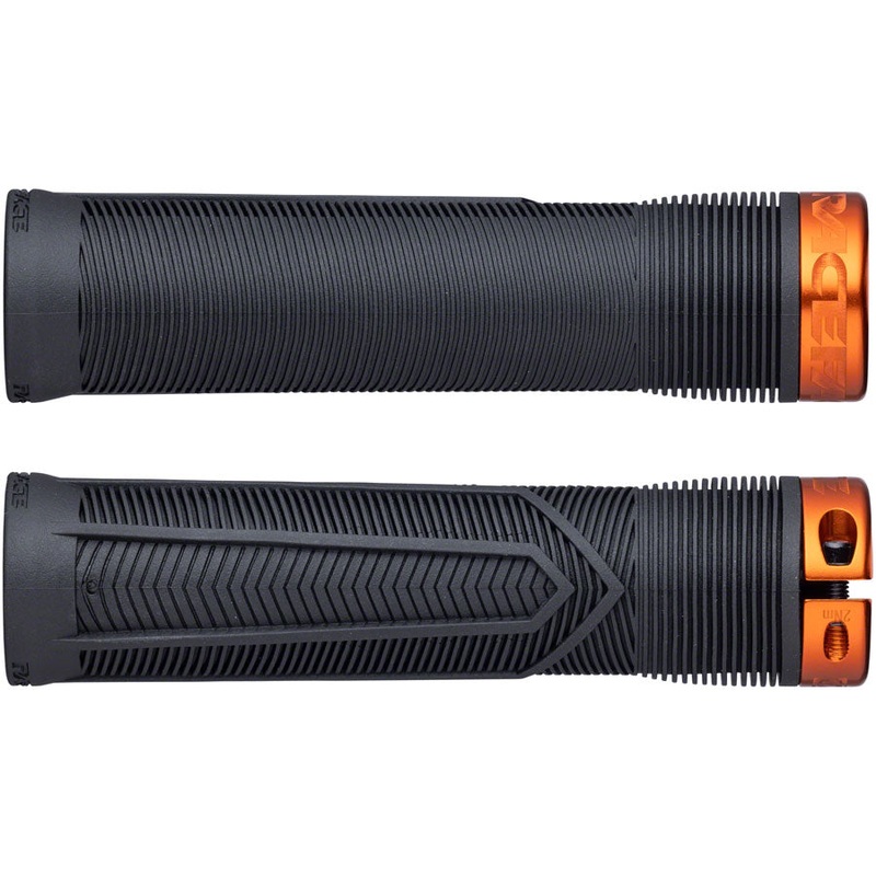 RaceFace Chester Grips – Lock-On, Black/Orange, 34mm