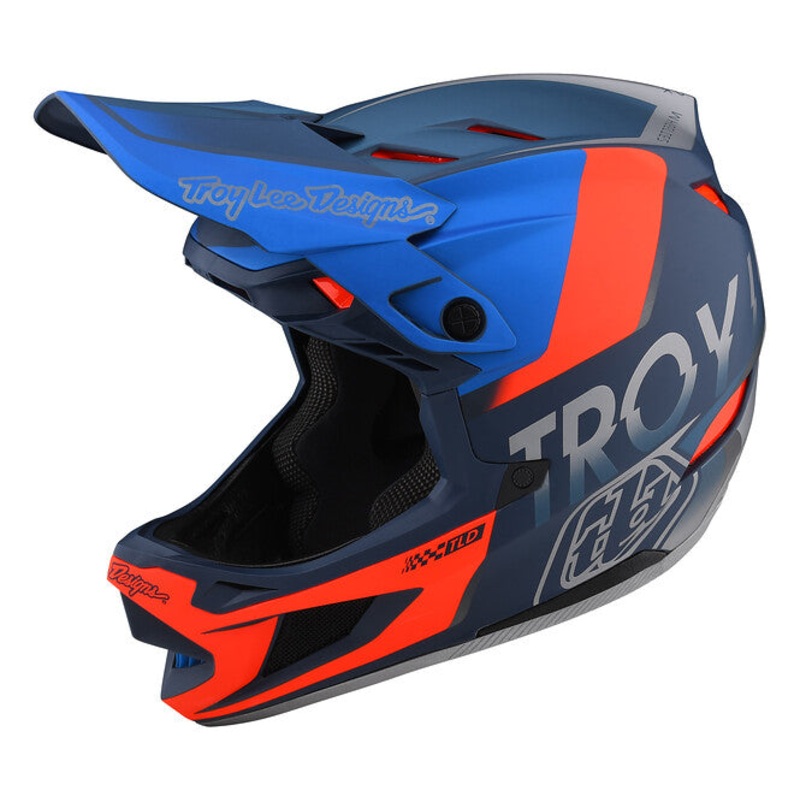 Troy Lee Designs D4 Composite Full Face Helmet – Qualifier – Slate-Red – 2022