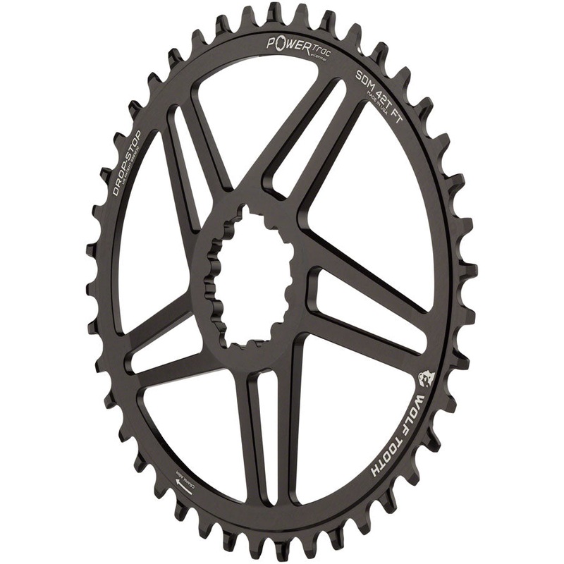 Wolf Tooth Elliptical Direct Mount Chainring – 40t, SRAM Direct Mount, 6mm Offset, Drop-Stop, Flattop Compatible, Black