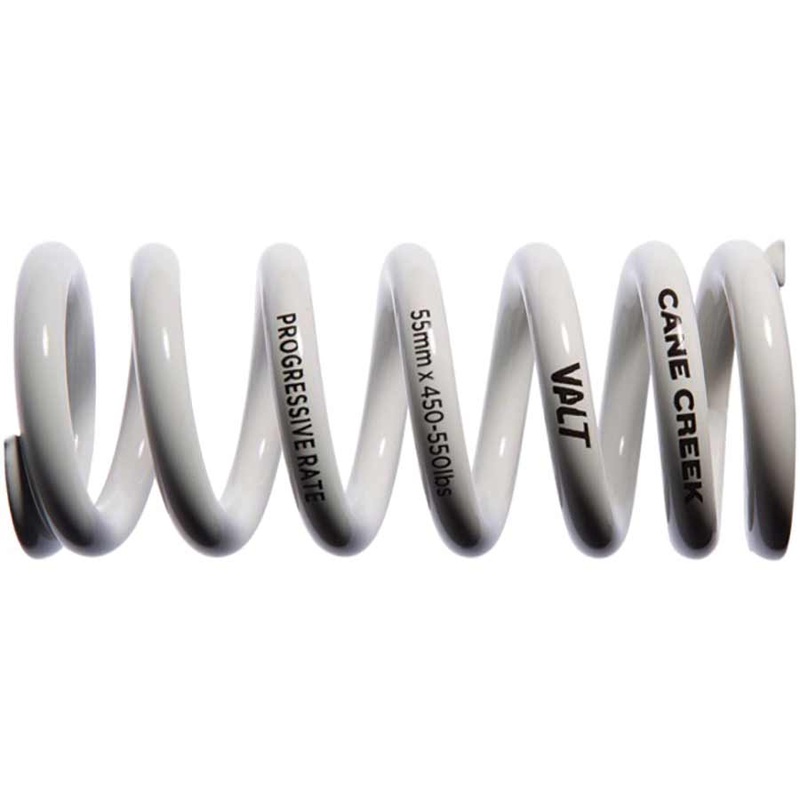 Cane Creek Progressive Rate VALT Lightweight Rear Shock Spring – 55mm x 450-550lbs White