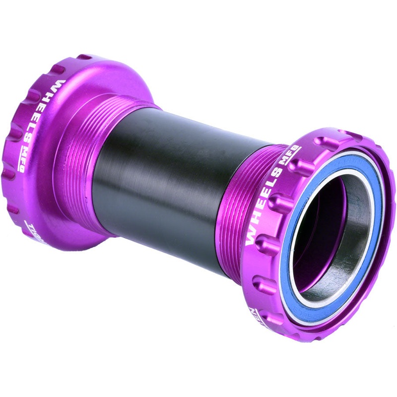 Wheels Manufacturing BSA 30 Bottom Bracket – English (BSA) Frame Interface, ABEC-3 Bearings, For 30mm Spindle, Purple