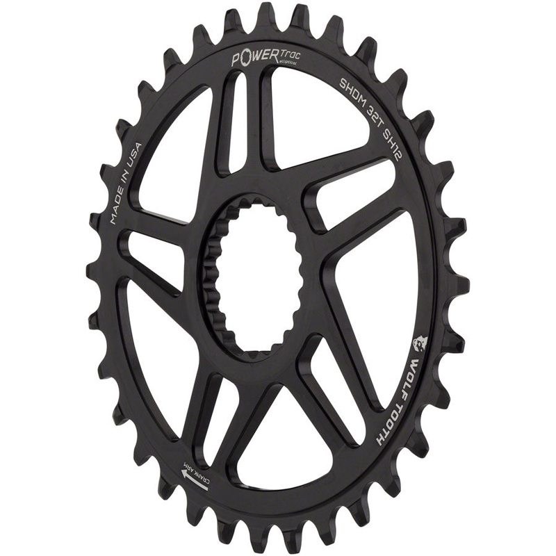 Wolf Tooth Elliptical Direct Mount Chainring – 32t Shimano Direct Mount Boost 3mm Offset Requires 12-Speed Hyperglide+ Chain BLK