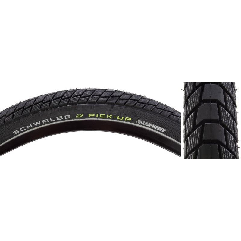Schwalbe Pick-Up Tire – 26 x 2.35 Clincher Wire BLK/Reflective Performance Line Super Defense Addix E Twin Skin E-50