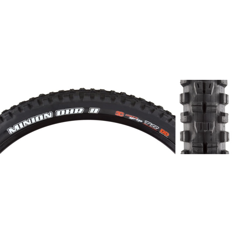 Maxxis Minion DHR II Tire – 29 x 2.4 Tubeless Folding BLK 3C MaxxGrip DD Wide Trail