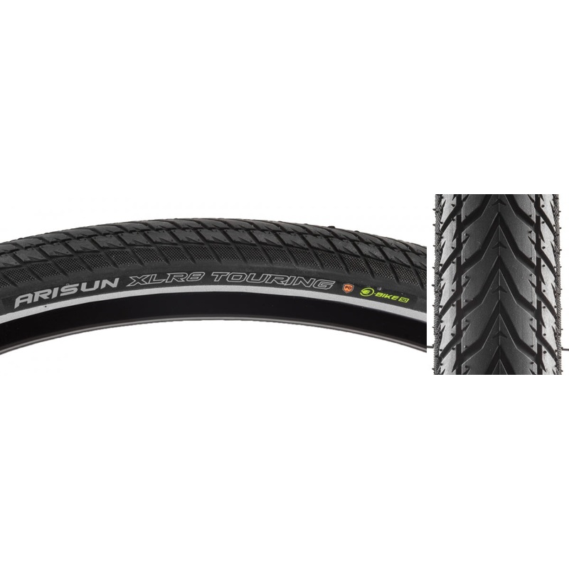 Tire Arisun Xlr8 Touring 700X38 Black/Ref Wire/60 Pd E50
