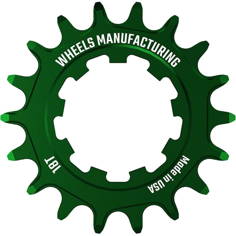 Wheels Manufacturing SOLO-SPEED Cog – 18t Fits SOLO-SPLINE and SOLO-XD kits Green
