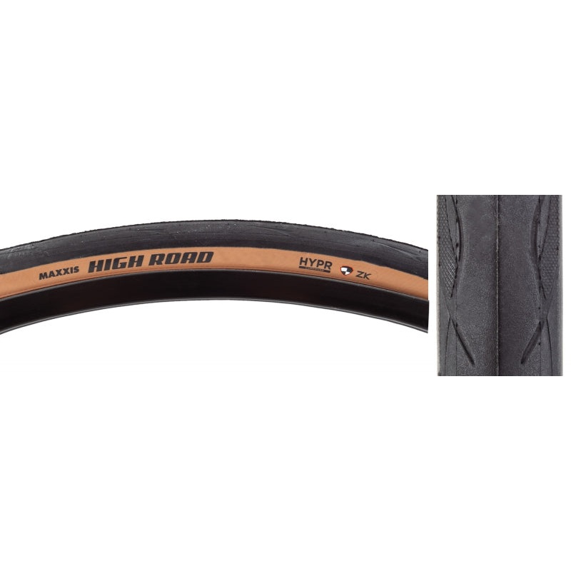 Maxxis High Road Tire – 700 x 28 Clincher Folding BLK/Tan HYPR K2 Protection