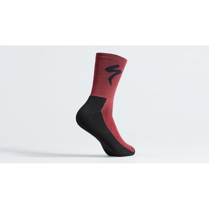 Specialized primaloft lightweight tall logo sock maroon m