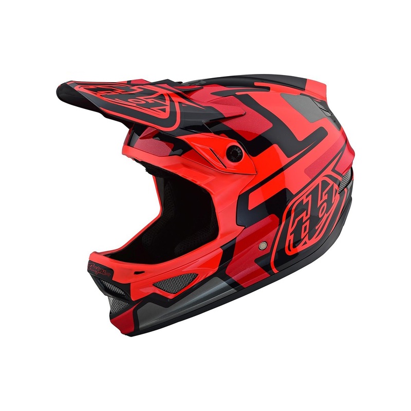 Troy Lee Designs D3 Fiberlite Full Face Helmet – Speedcode – Red
