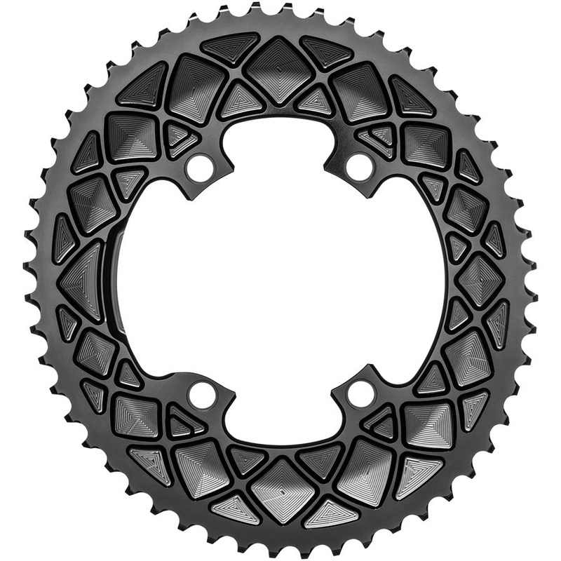 absoluteBLACK Premium Oval 110 BCD Road Outer Chainring Shimano Dura-Ace 9100 – 50t 110 Shimano Asymmetric BCD 4-Bolt BLK