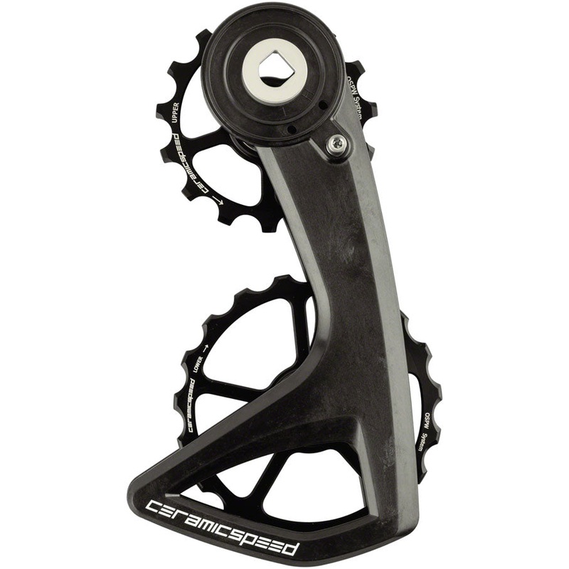 CeramicSpeed OSPW RS Pulley Wheel System for SRAM Red/Force AXS – Aluminum Pulley, 5 Spoke, Carbon Cage, Black