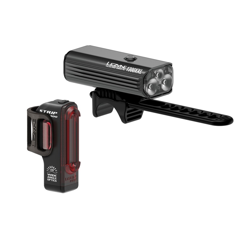Lezyne Macro Drive 1300XXL & Strip Pro Drive Lights  Pair