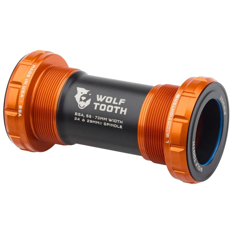 Wolf Tooth Bottom Bracket – English (BSA) 68/73mm For 29mm Spindle Orange
