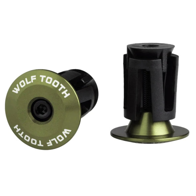 Wolf Tooth Components Alloy Bar End Plugs – Olive