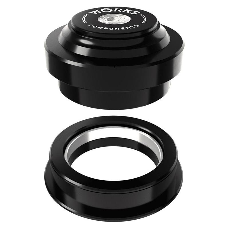 Works Components, 1.0deg EC44-ZS56 Angleset, Angle Headset, 1.0, 120-129mm, EC44/28.6 | ZS56/40, ZS, External threadless, Complete, Black