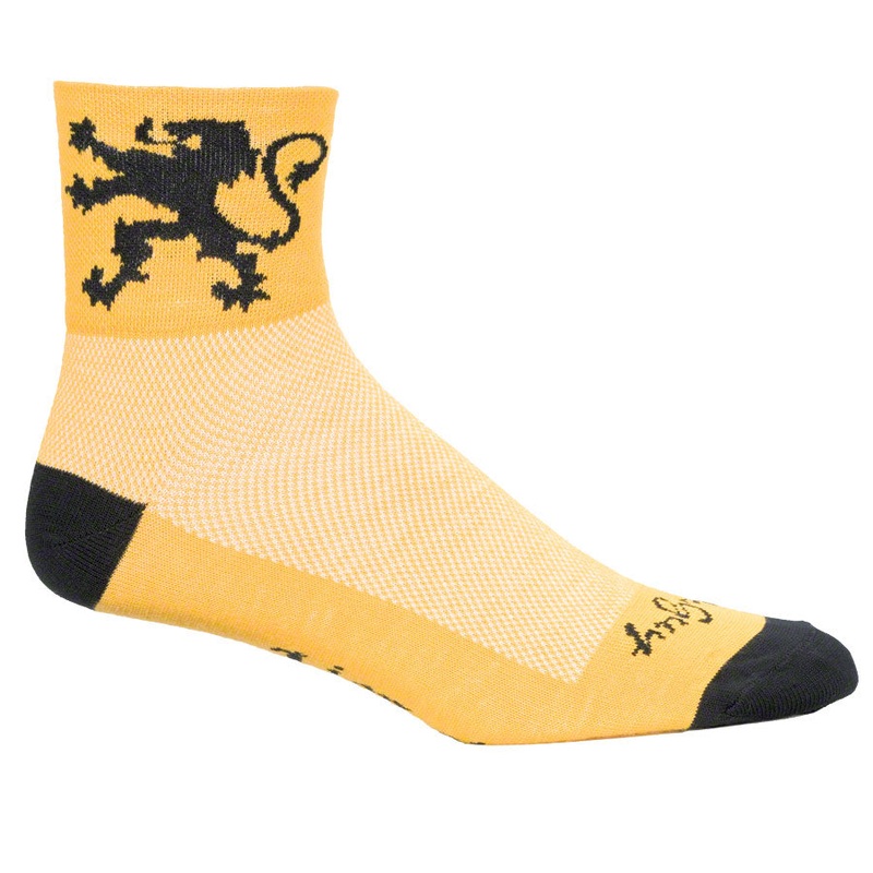 SockGuy Classic Lion of Flanders Socks – 3″ Yellow Large/X-Large
