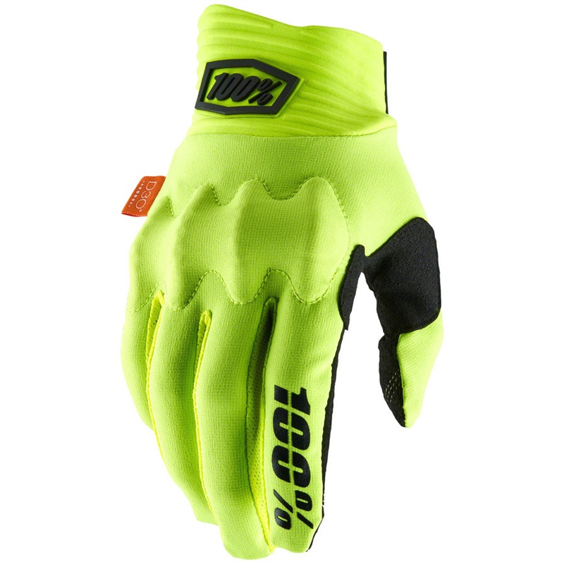 100% Cognito Gloves – Flourescent Yellow/Black, Full Finger, Men’s, Medium