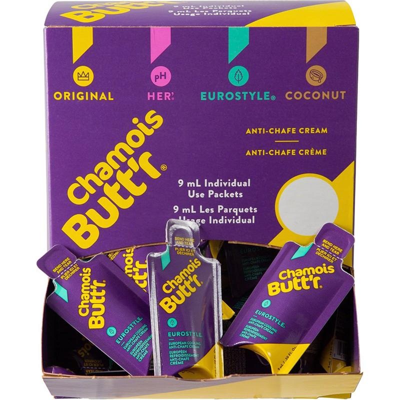 Chamois Butt’r Eurostyle: 0.3oz Packet POP Box of 75