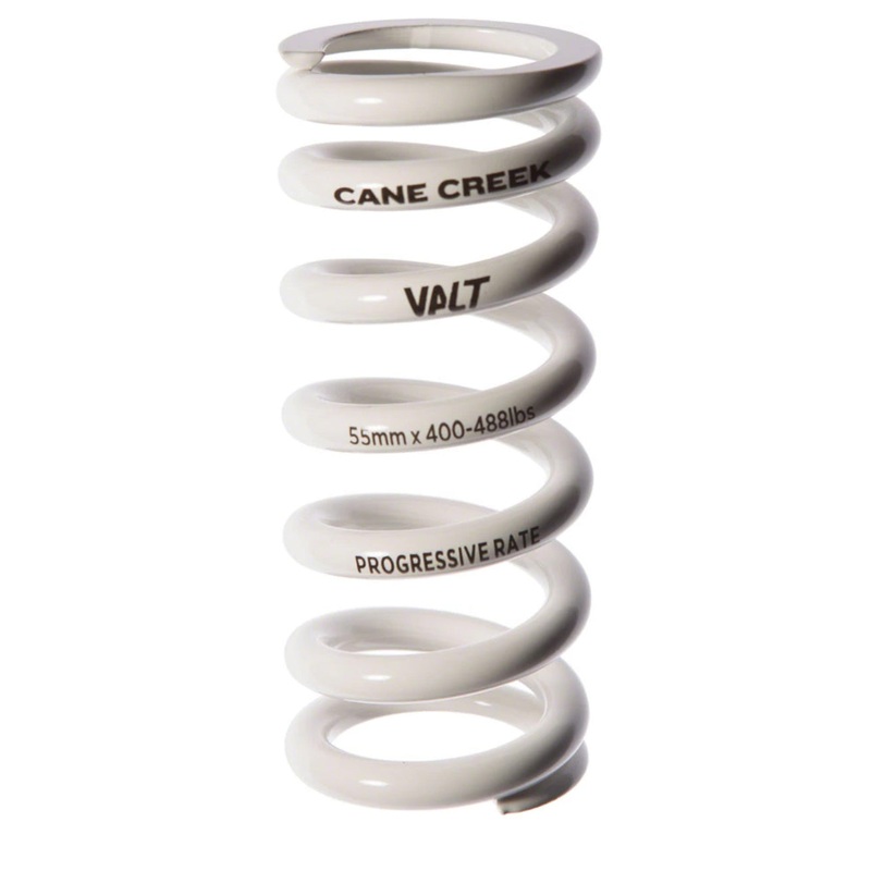 Cane Creek Progressive Rate VALT Lightweight Rear Shock Spring – 55mm x 400-488lbs White