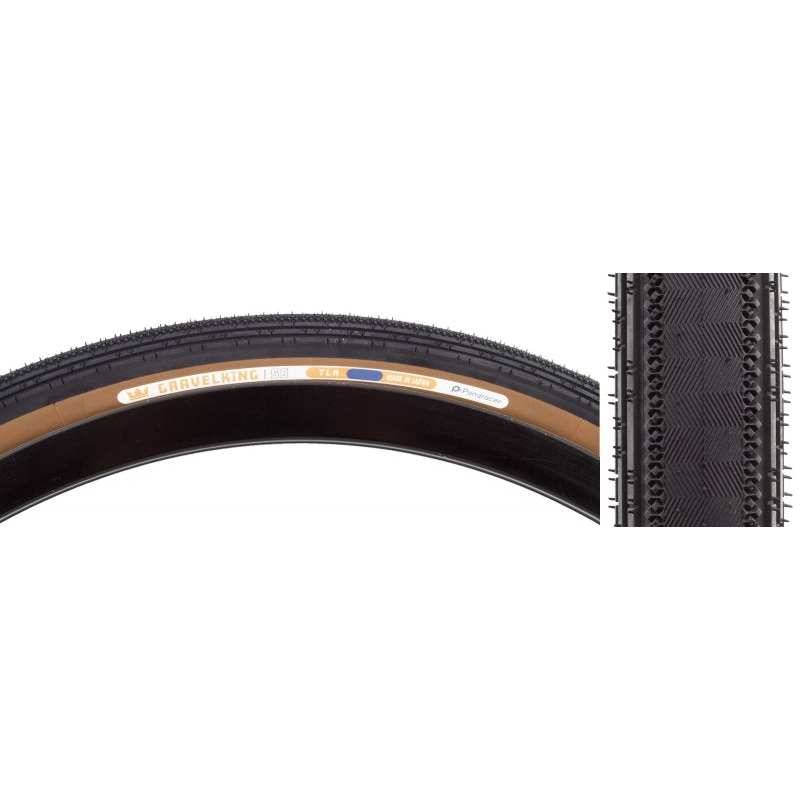 GravelKing SS Tire – 650b x 48 / 27.5 x 1.90 Tubeless Folding BLK/Brown