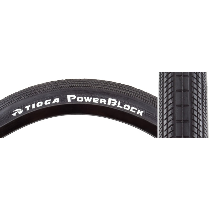 Tioga PowerBlock Tire – 20 x 1.95 Clincher Wire Black 60tpi