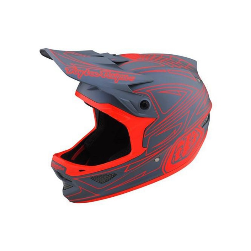 TLD D3 AS Fiberlite Helmet Spiderstripe Grey / Red