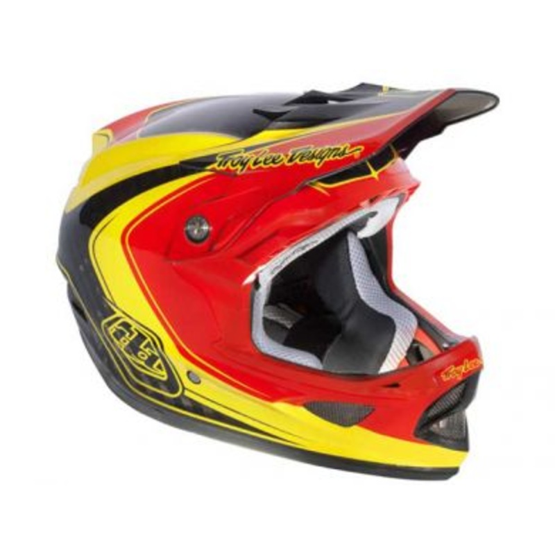 Troy Lee 2013 D3 Carbon Helmet-Mirage Red/Yellow