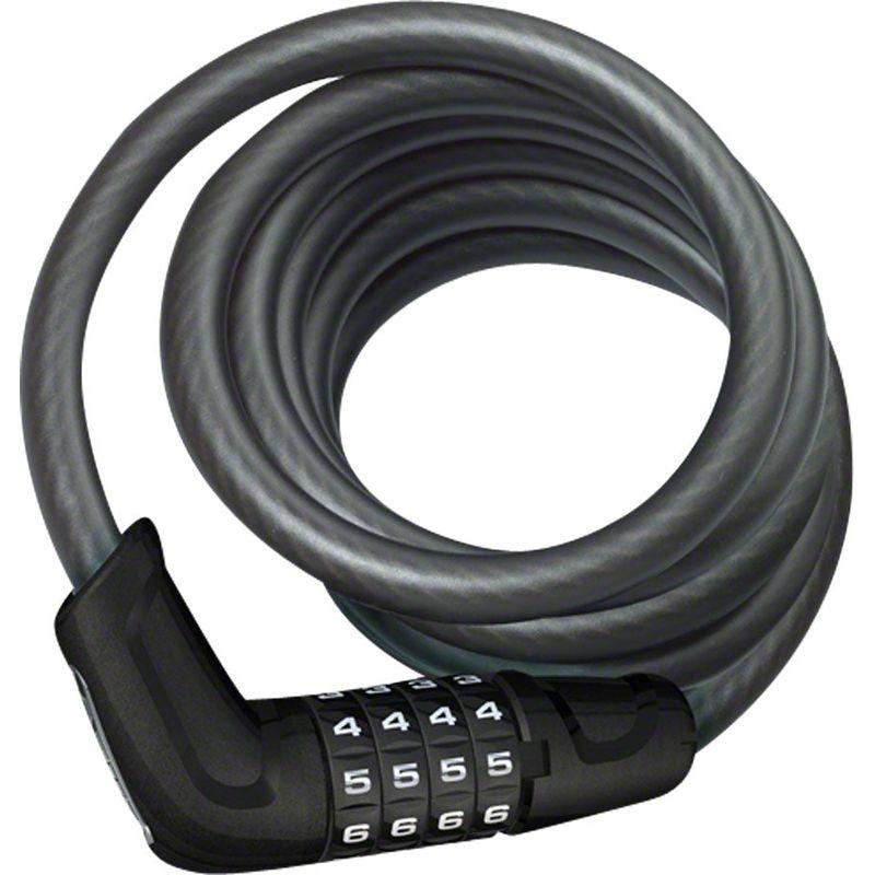 ABUS Tresor 6512 Combination Coiled Cable Lock: 180cm x 12mm With Mount Black