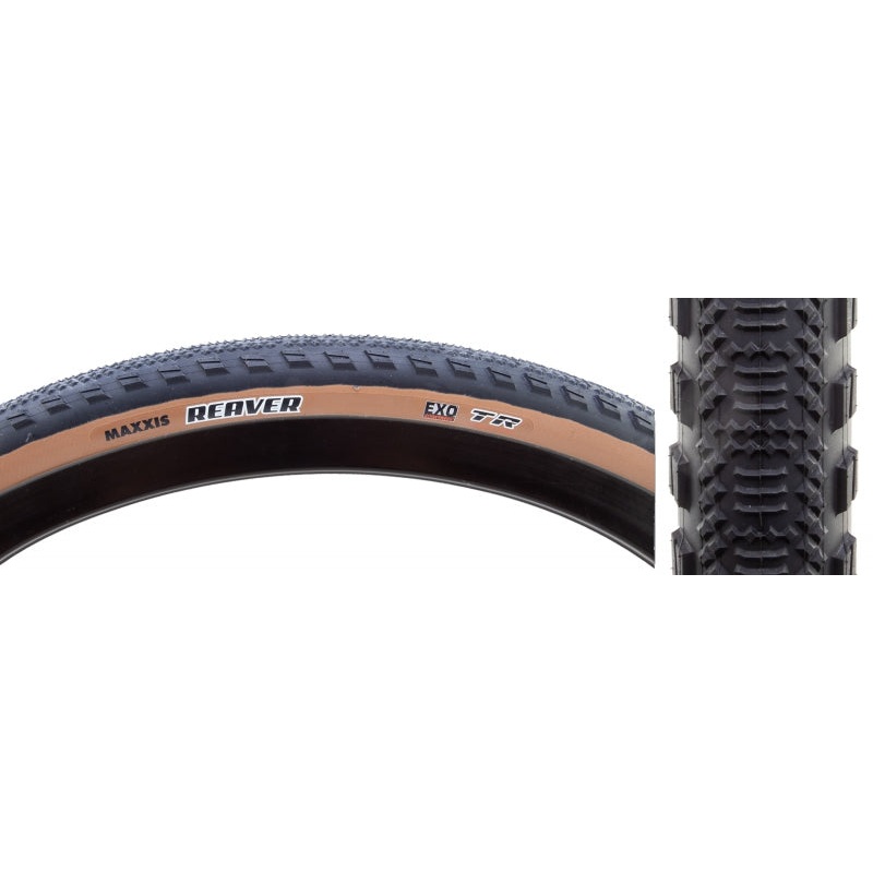 Maxxis Reaver Tire – 700 x 45 Tubeless Folding Tan Dual EXO