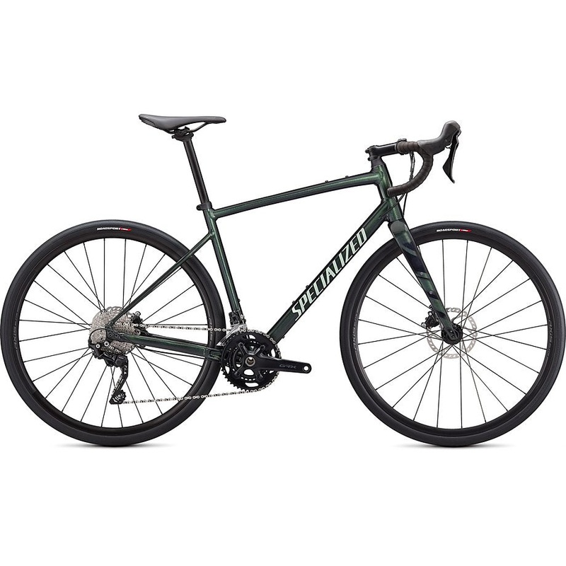 2021 Specialized diverge e5 elite bike gloss oak metallic green/spruce/chrome/wild ferns 44