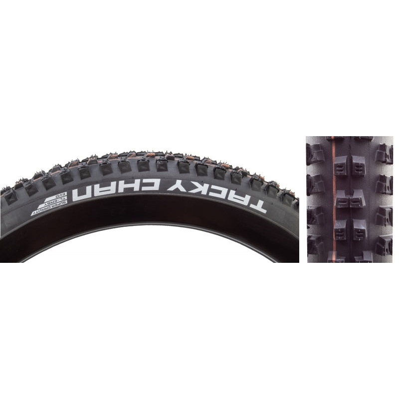 Schwalbe Tacky Chan Tire – 27.5 x 2.40 Tubeless Folding BLK Evolution Line Super Gravity Addix Soft E-50
