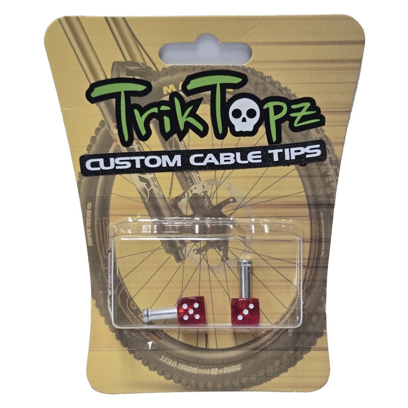 Trik Topz Dice Cable Tips – Pair – Clear Red