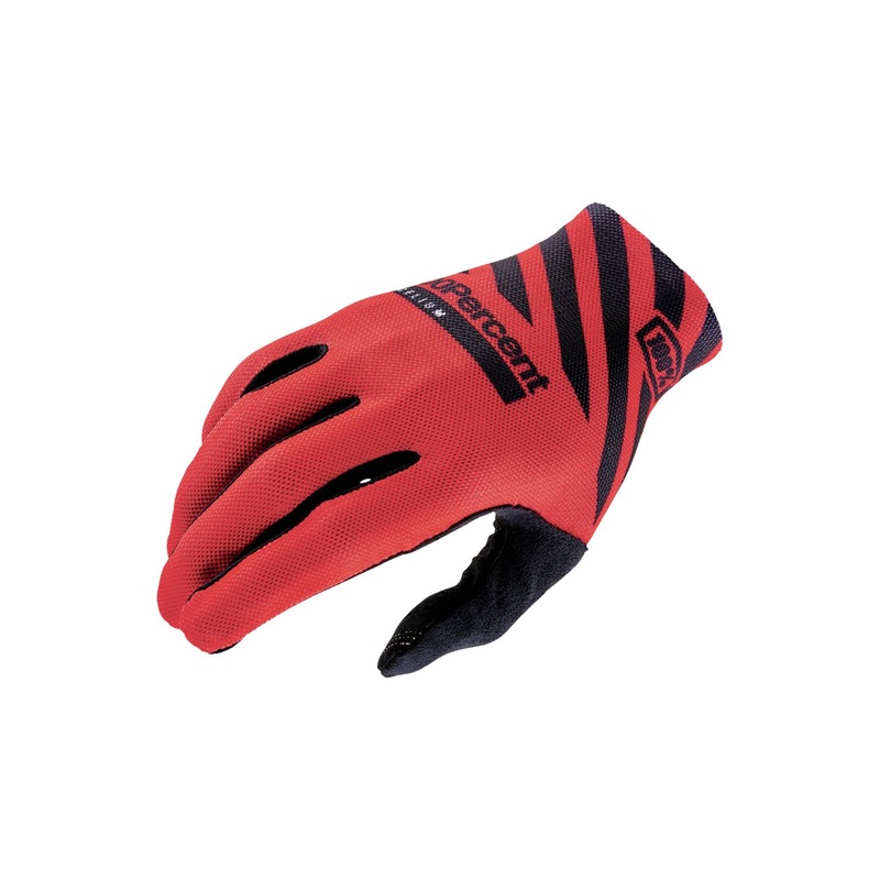 100% Celium Gloves – Racer Red Full Finger Mens Small