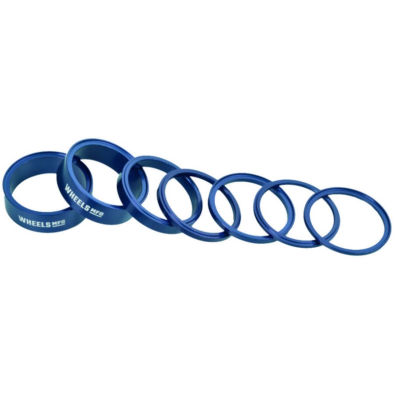 Wheels Manufacturing StackRight Headset Spacer Kit – Blue