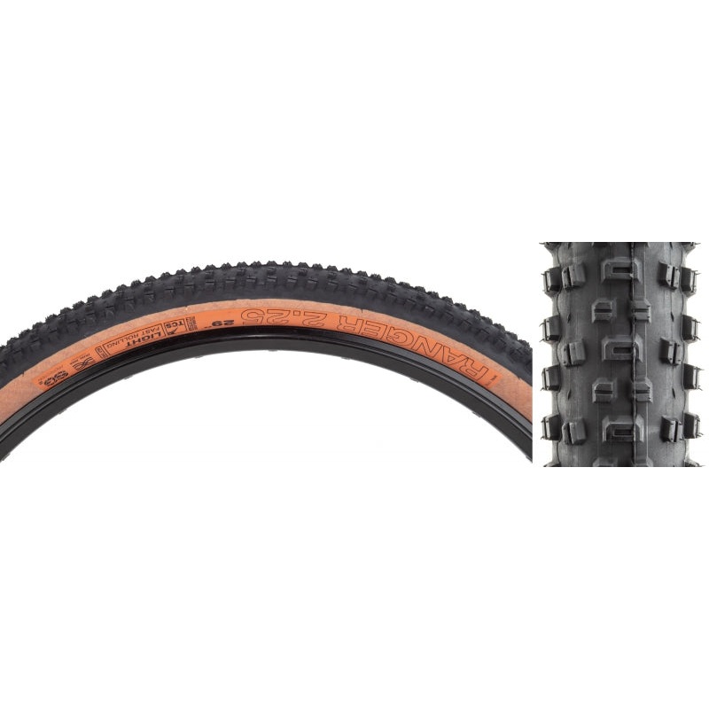 WTB Ranger Tire – 29 x 2.25 TCS Tubeless Folding BLK/Tan Light/Fast Rolling Dual DNA SG2