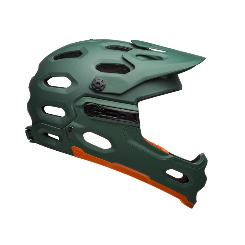 Bell Super 3R MIPS Full Face Helmet – Matt Dark Green-Orange – 2019