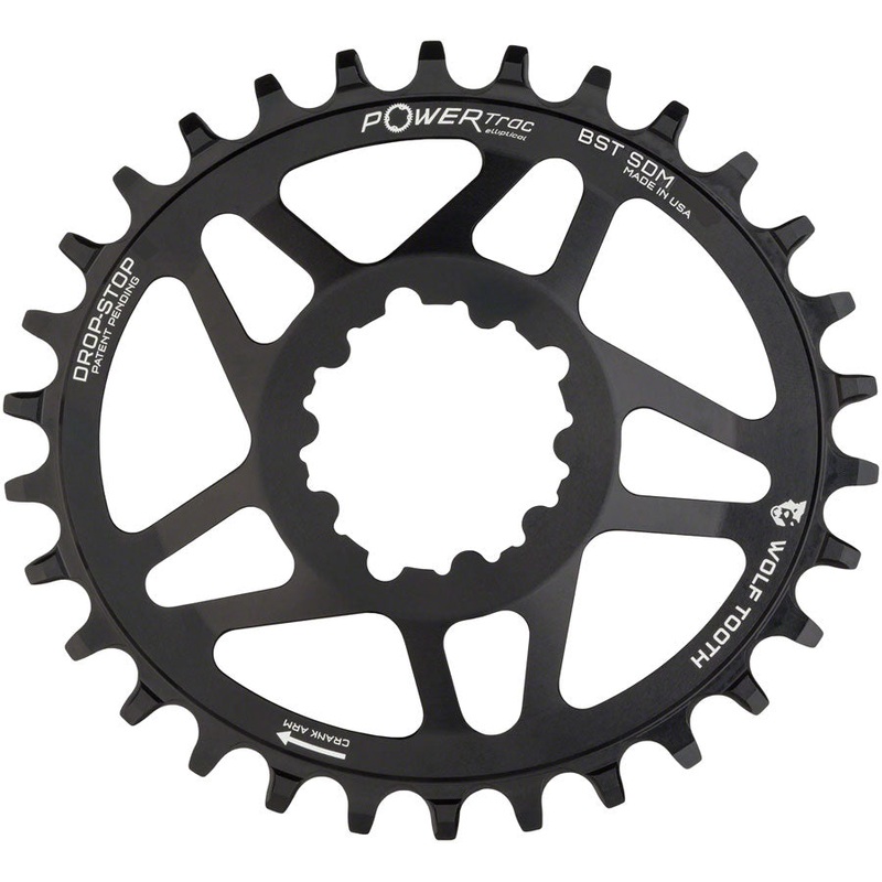 Wolf Tooth Elliptical Direct Mount Chainring – 28t SRAM Direct Mount Drop-Stop A For SRAM 3-Bolt Boost Cranksets 3mm Offset BLK
