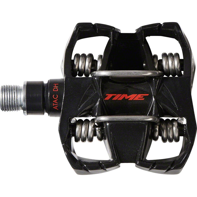 Time ATAC DH 4 Pedals – Dual Sided Clipless with Platform, Aluminum, 9/16″, Black/Red
