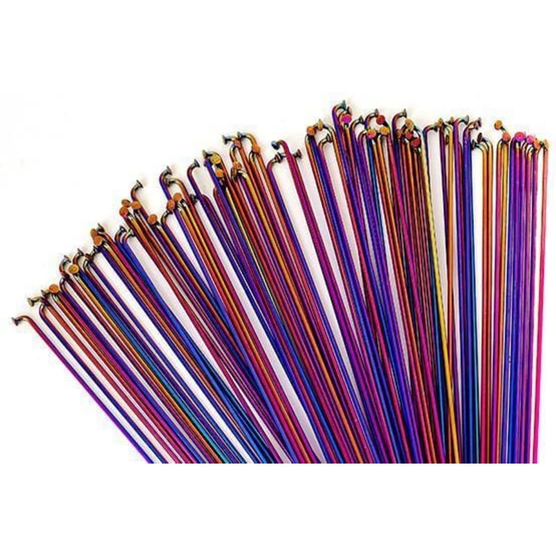 Total BMX Double Butted Tech Spokes Rainbow 40 Pack