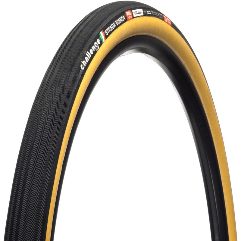 Challenge Strada Bianca Pro Tire – 700 x 40 / 28 x 40 Tubeless Tubular BLK/Tan Handmade