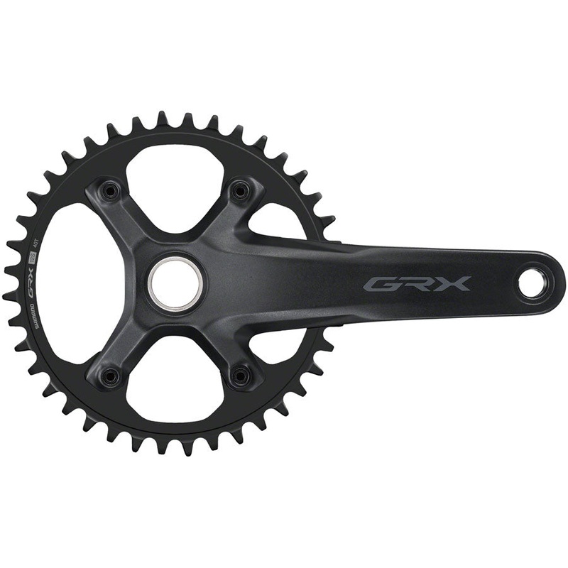 Shimano GRX FC-RX610-1 Crankset – 172.5mm, 12-Speed, 40t, 110 BCD, Hollowtech II Spindle Interface, Black
