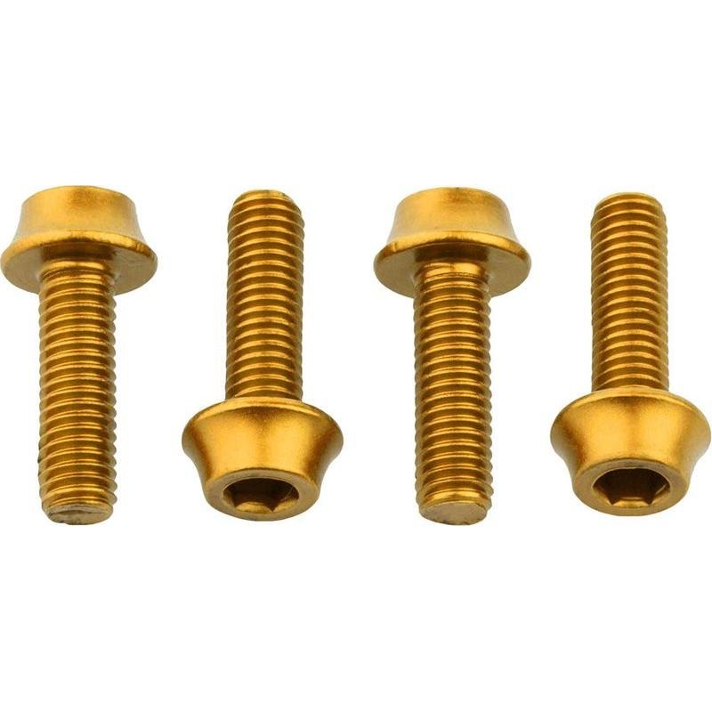 Wolf Tooth Water Bottle Cage Bolts – Set/4 Aluminum Gold