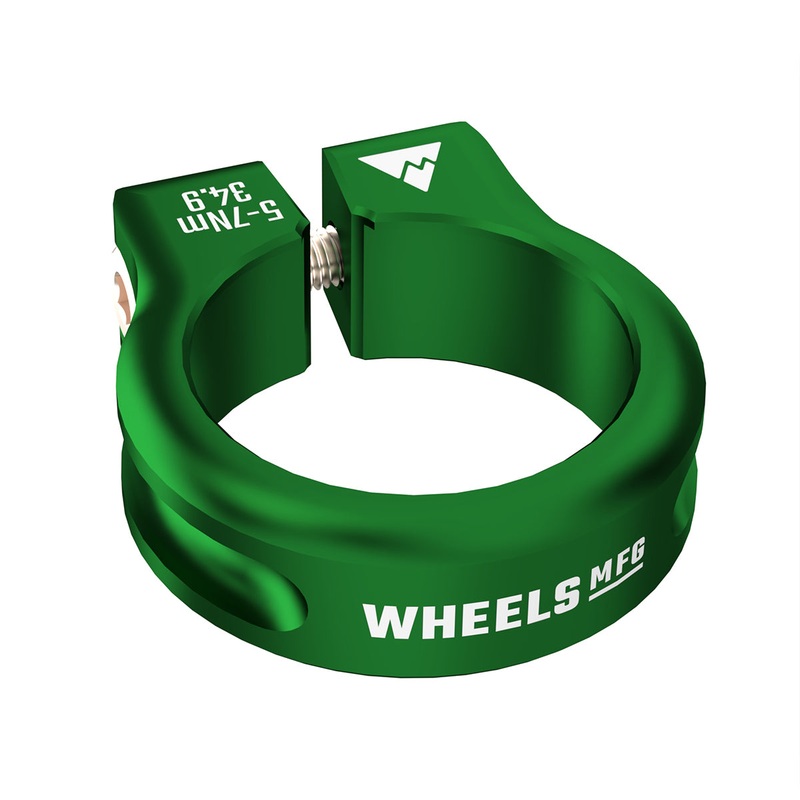 Wheels Mfg Bolt-On Seatpost Collar 34.9mm Green