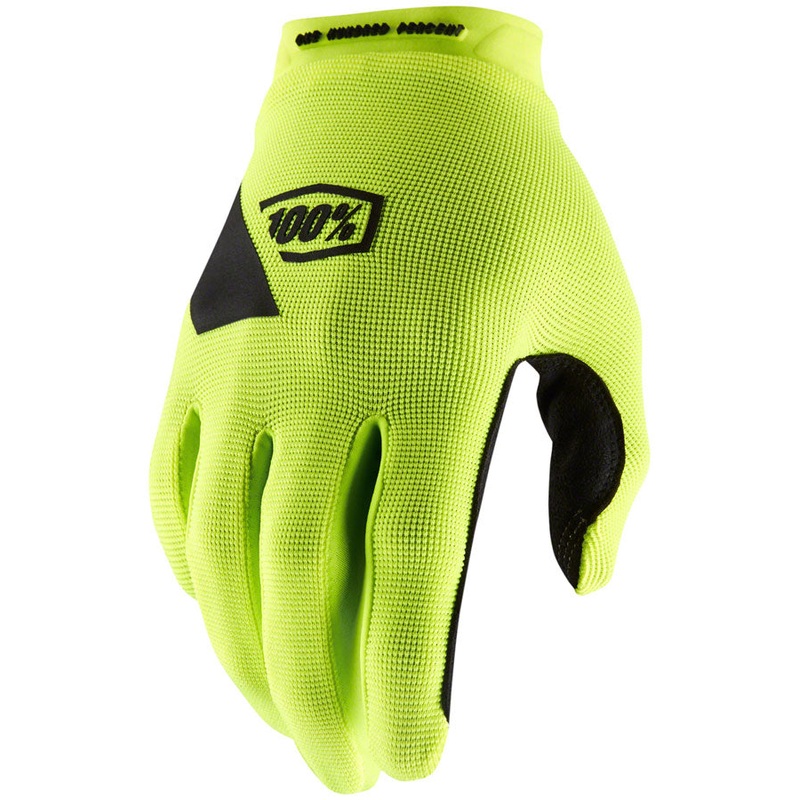 100% Ridecamp Gloves – Flourescent Yellow Full Finger Mens X-Large