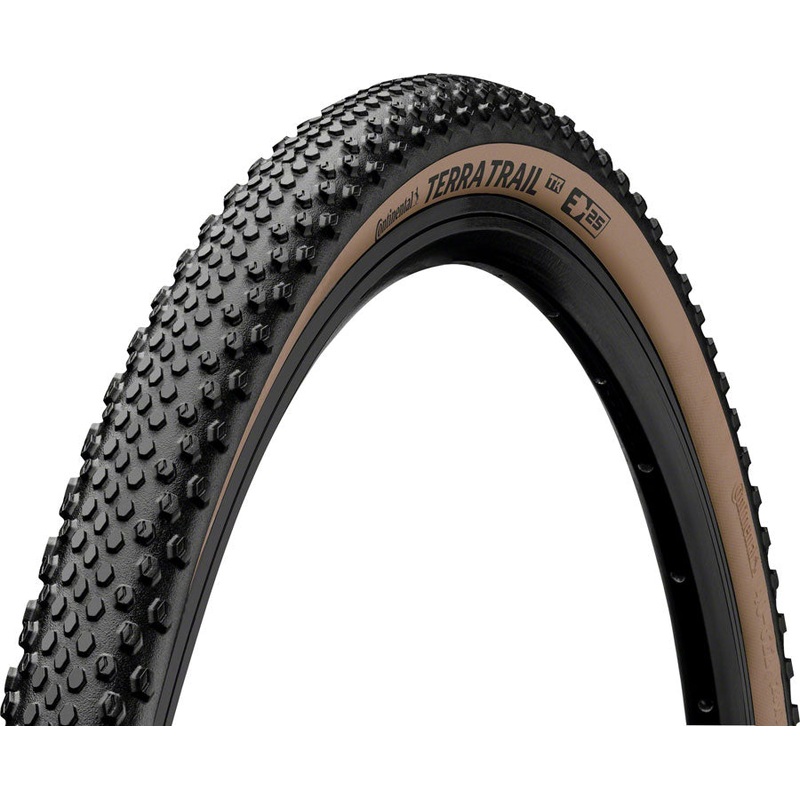 Continental Terra Trail Tire – 700 x 45 Tubeless Folding BLK/Brown PureGrip ShieldWall System E25
