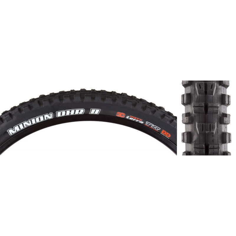 Maxxis Minion DHR II Tire – 27.5 x 2.6 Tubeless Folding BLK 3C MaxxTerra DD