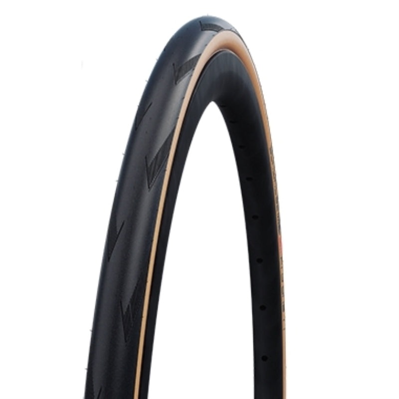 Schwalbe One Tire – 700 x 25 Tubeless Folding Black/Tan Performance Line RaceGuard Addix