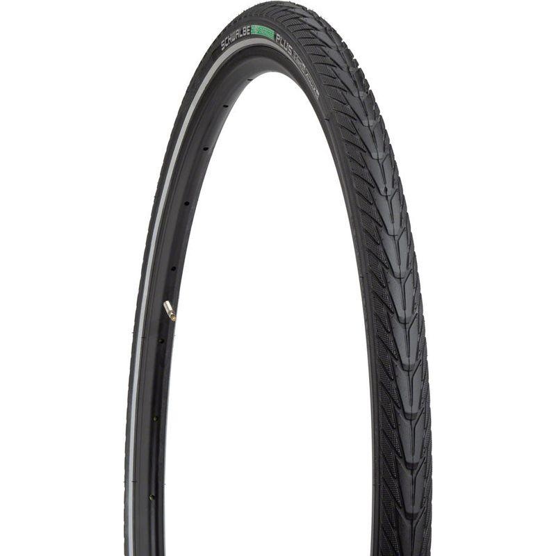 Schwalbe Energizer Plus Tire – 26 x 1.75 Clincher Wire Black/Reflective Performance GreenGuard Addix E50