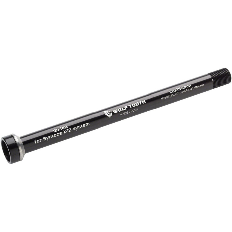 Wolf Tooth Rear Thru Axle – M12, 1.0 x 159mm, for X12 x 142mm, Black