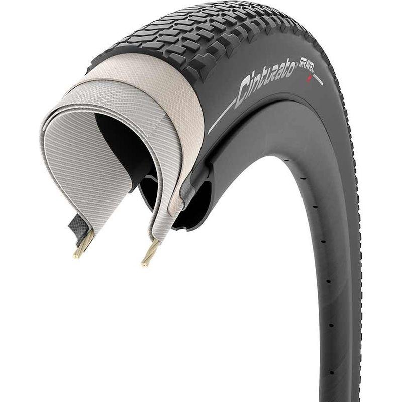Pirelli Cinturato Gravel H, Gravel Tire, 700x45C, Folding, Tubeless Ready, SpeedGrip, 127TPI, Black